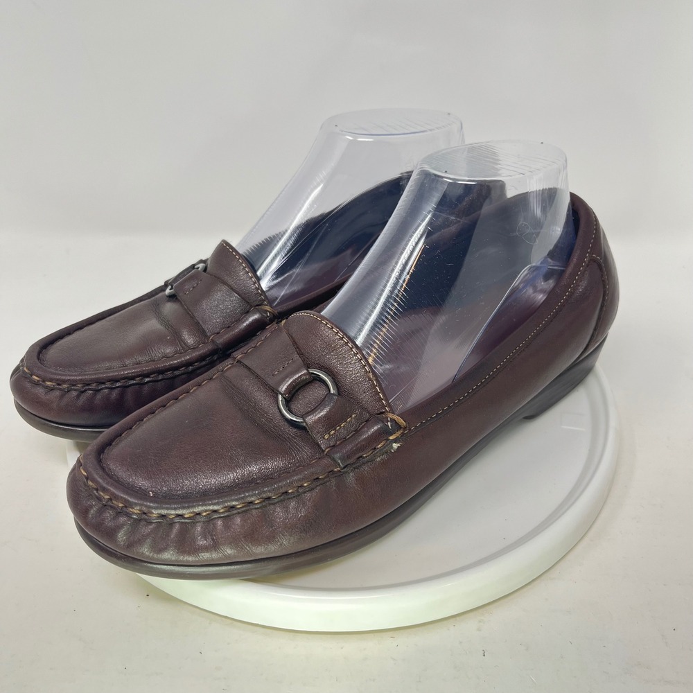 SAS San Antonio Shoemakers Brown Leather Bit Loafers Tripad Comfort Shoes 8.5 M